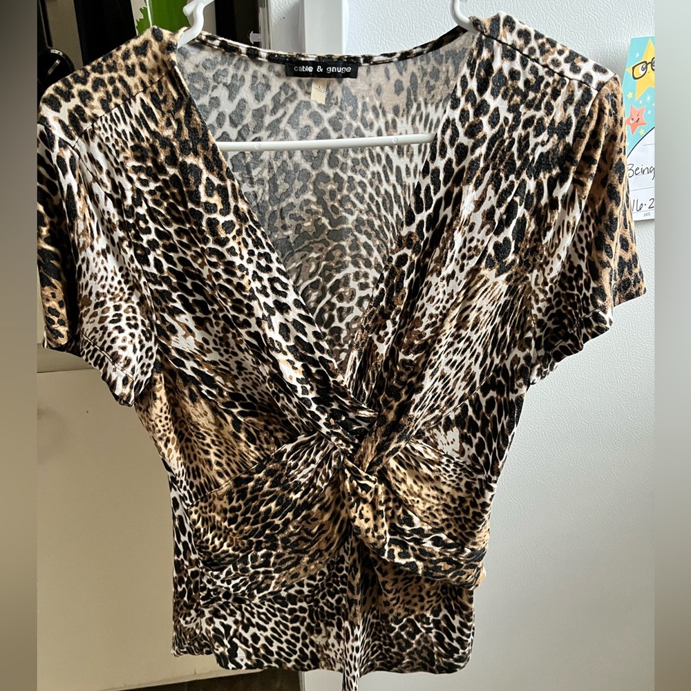 Leopard print dress shirt